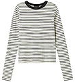 LMTD Blouse - Rib - Noos - NlfHinaja - Dark Grey Melange/White S