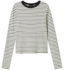 LMTD Blouse - Rib - Noos - NlfHinaja - Dark Grey Melange/White S