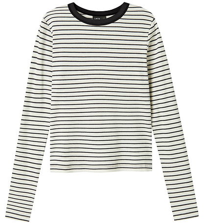 LMTD Blouse - Rib - Noos - NlfHinaja - Dark Grey Melange/White S