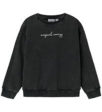 Name It Sweatshirt - NkfLiva - Svart m. Tryck