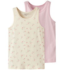 Name It Linnen - Nej - NmfTank - 2-pack - Turtledove/Pale L