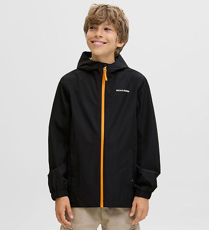 Jack & Jones Regnjakke - PE - JjefLynn - Svart/Dark Cheddar Zipp