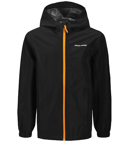 Jack & Jones Regnjakke - PE - JjefLynn - Svart/Dark Cheddar Zipp