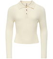 Kids Only Polo - Rib - Knitted - KogMila - Birch/Gold Button