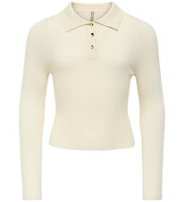 Kids Only Polo - Rib - Knitted - KogMila - Birch/Gold Button