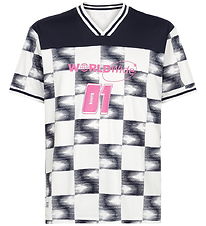 Grunt T-shirt - GrRome - Navy/White w. Pink