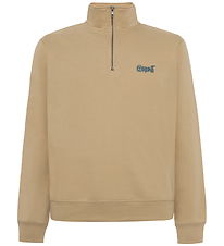 Grunt Sweatshirt - GrVitto - Sand m. Mörkgrön