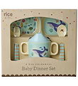 Rice Geschirr-Set - Melamin - 4 Teile - Blau Ocean Print