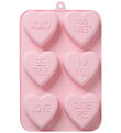 Rice Cake pan - Silicone - Pink w. Hearts