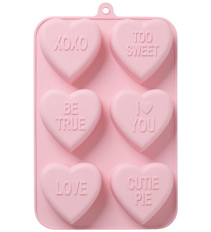 Rice Cake pan - Silicone - Pink w. Hearts