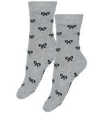 Fuzzies Socks - 2-Pack - Grey Melange/Black w. Loops