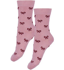 Fuzzies Socks - 2-Pack - Pink/Bordeaux w. Loops