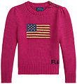 Polo Ralph Lauren Bluse - Strik - Preppy Pink m. Flag