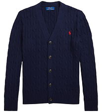 Polo Ralph Lauren Cardigan - Stickad - Kabel - Marinblå