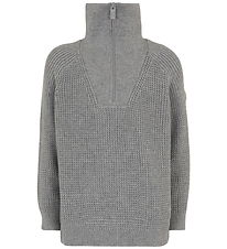 Emporio Armani Tröja m. Dragkedja - Stickad - Gråmelerad