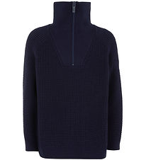 Emporio Armani Tröja m. Dragkedja - Stickad - Marinblå