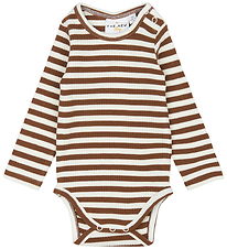 The New Siblings Bodysuit l/s - Rib - TnsbFro - Toffee Striped