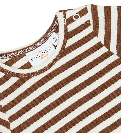 The New Siblings Bodysuit l/s - Rib - TnsbFro - Toffee Striped