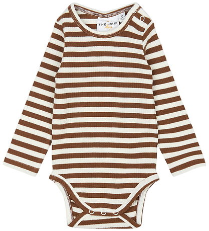 The New Siblings Bodysuit l/s - Rib - TnsbFro - Toffee Striped