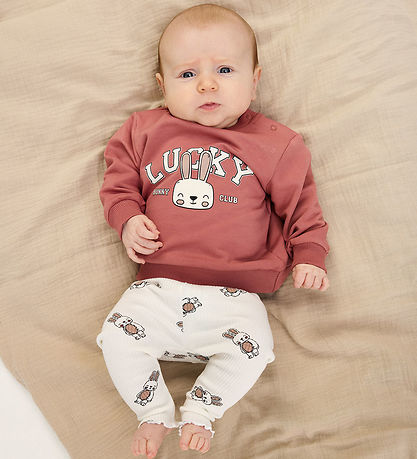 The New Siblings Leggings - Rib - TnsbPippa - Cloud Dancer w. Ka