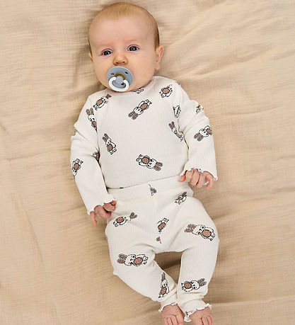 The New Siblings Bodysuit l/s - Rib - TnsbPippa - Cloud Dancer w