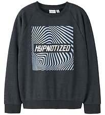 Name It Sweatshirt - NkmVion - Svart/Hypnotiserad