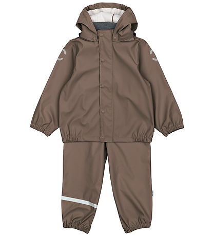 Mikk-Line Rainwear w. Suspenders - PU - Chocolate Chip