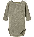 Name It Bodysuit l/s - Wool - Rib - Noos - NbnWax - Dried Sage
