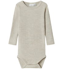 Name It Bodysuit l/s - Wool - Rib - Noos - NbnWax - Nacreous Clo