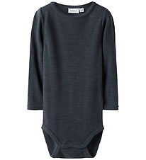 Name It Bodysuit l/s - Wool - Rib - Noos - NbnWax - Ombre Blue
