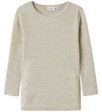Name It Tröja - Ull - Rib - Noos - NmnWax - Pärlemorsfärgad Clou