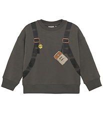 Minymo Sweatshirt - Dark Guld Grey m. Tryck