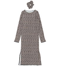 The New Dress/Scrunchie - TnPet - Feather Gray AOP