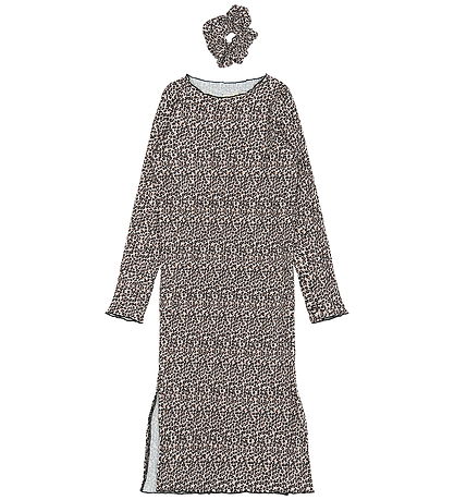 The New Dress/Scrunchie - TnPet - Feather Gray AOP