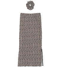The New Skirt/Scrunchie - TnPet - Feather Gray AOP