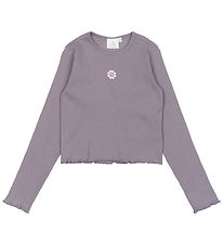 The New Blouse - Rib - TnPerrin - Gray Ridge w. Flower
