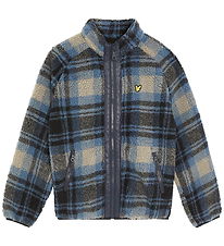Lyle & Scott Fleece Jacket - Jacquard Sherpa - Navy Check