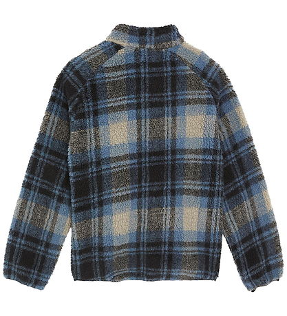 Lyle & Scott Fleece Jas - Jacquard Sherpa - Navy Geruit