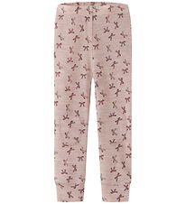 Name It Leggings - Ull - NmfWang - Shadow Grå/Rosetter