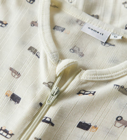 Name It Pyjamapak - Wol - Rib - NmmWang - Snow White/Small Cars