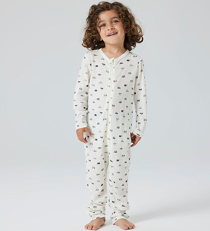 Name It Pyjamapak - Wol - Rib - NmmWang - Snow White/Small Cars