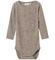 Name It Bodysuit l/s - Wool - Rib - Noos - NbmWang - Satellite