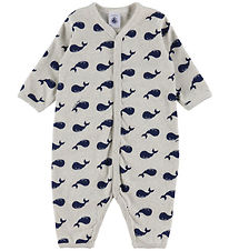 Petit Bateau Nightsuit - Beige Melange w. Whales