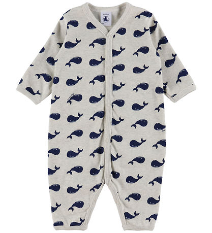 Petit Bateau Nightsuit - Beige Melange w. Whales