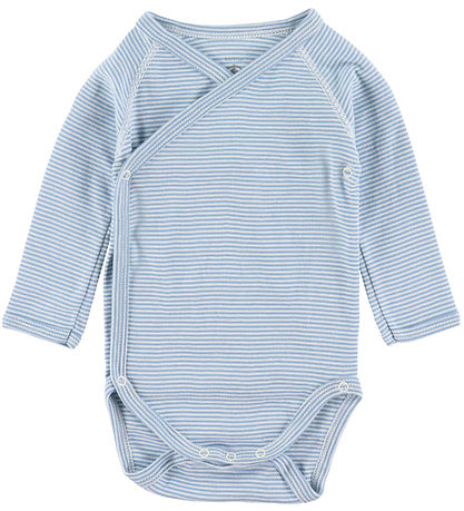 Petit Bateau Omlottbody l/ä - 5-pack - Vit/Blå m. Val