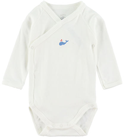 Petit Bateau Omlottbody l/ä - 5-pack - Vit/Blå m. Val