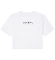 Stella McCartney Kids Stuttermabolur - Hvítt M. Útsaumur