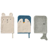 Liewood Washcloths - 3-Pack - Sylvester - Arctic Sea/Ocean View