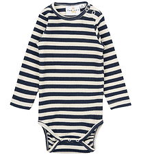 The New Siblings Bodysuit l/s - Rib - TnsbFro - Mood Indigo Stri