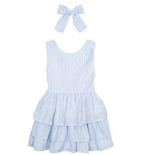 The New Klänning/Hårsnodd - TnNalani - White Swan Striped m. Gli